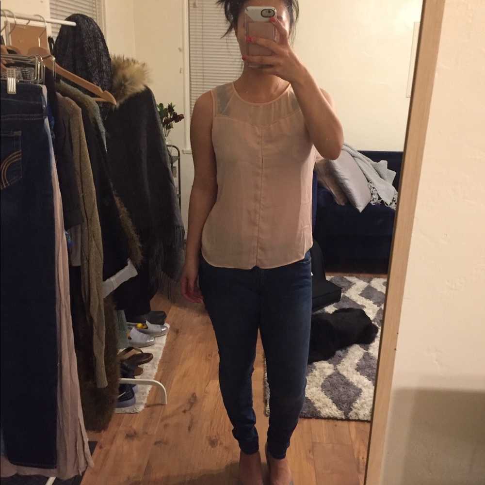 Ana pink sheer top